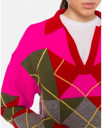 PHILOSOPHY di LORENZO SERAFINI - Blended Cashmere Knit - Multicolor Fuchsia