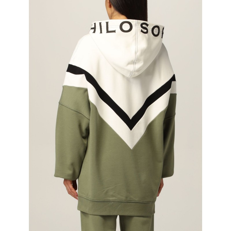 PHILOSOPHY di LORENZO SERAFINI - Diagonal Logo Sweatshirt - Multicolor Green