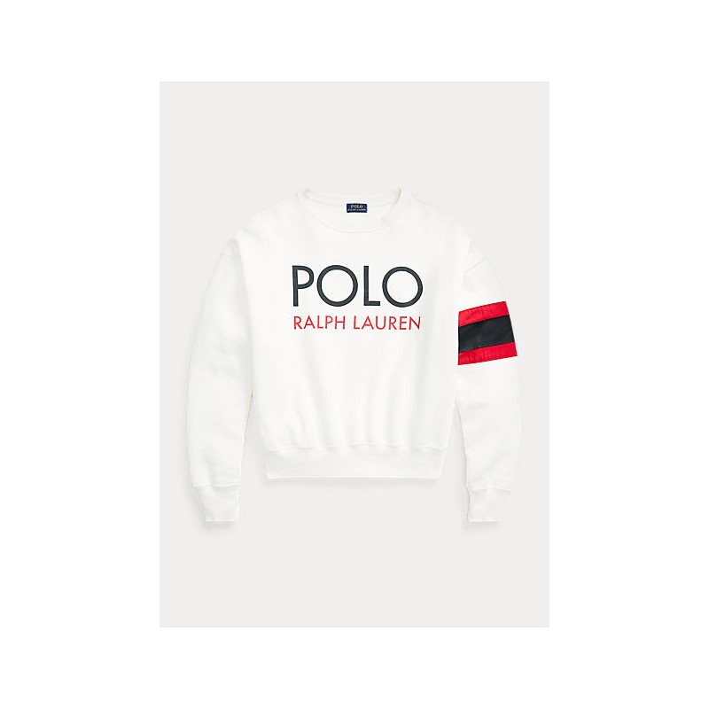 POLO RALPH LAUREN - Stripes and Logo Sweater - Snow