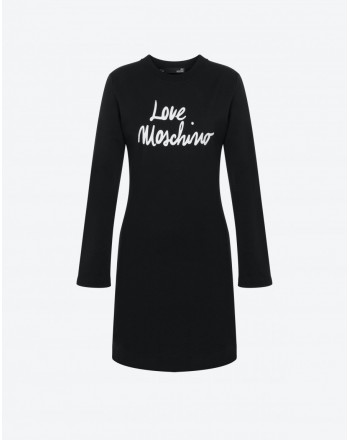 LOVE MOSCHINO -Fleece Logo Dress - Black