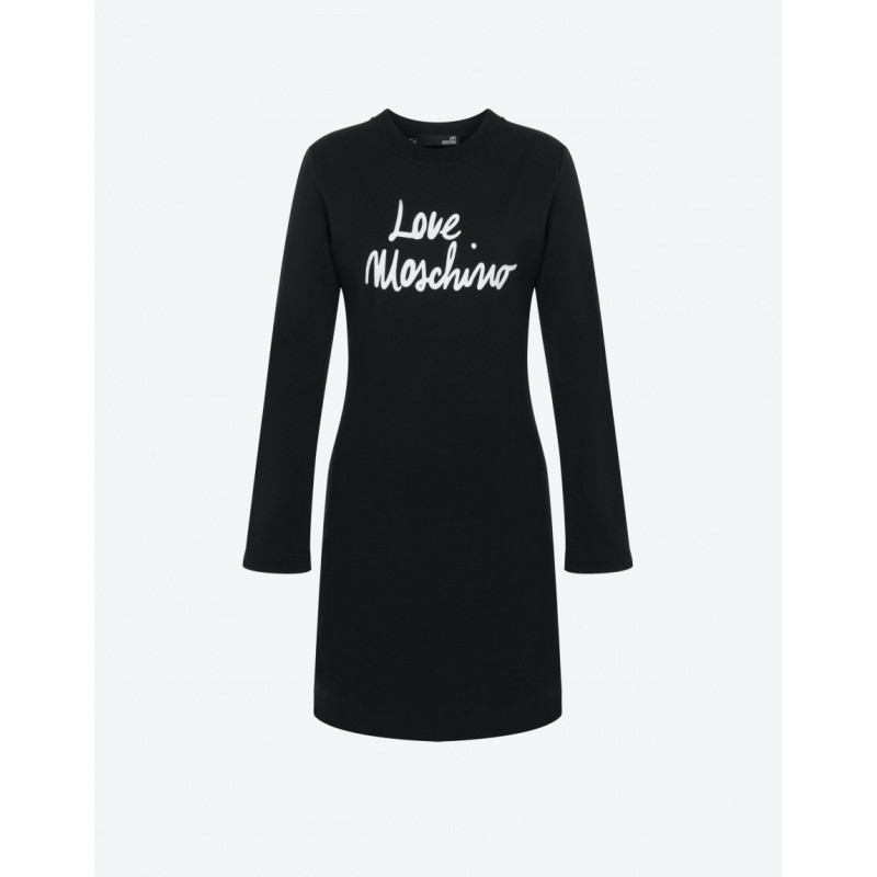 LOVE MOSCHINO -Fleece Logo Dress - Black
