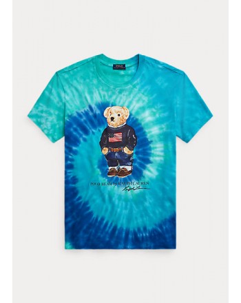 POLO RALPH LAUREN - T-Shirt POLO BEAR con Maglione Tie Dye - Blu