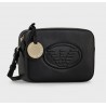 EMPORIO ARMANI - Maxi Eagle Leather Mini Bag - Black