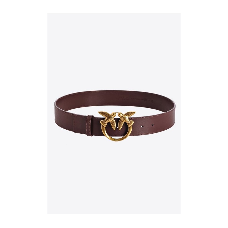 PINKO - LOVE BERRY HIPS SIMPLY H4  Leather Belt  - Bordeaux