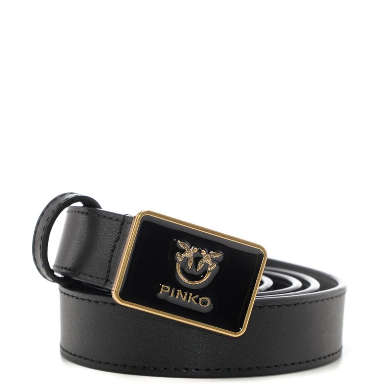 PINKO - ONDINA Leather Belt - Black