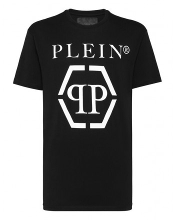 PHILIPP PLEIN - EXAGON  Cotton T-Shirt - Black