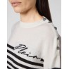 PHILIPP PLEIN - Cashmere Striped Pullover - Cream/Black