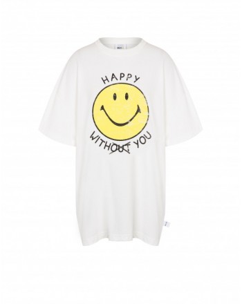 PHILOSOPHY di LORENZO SERAFINI - T-Shirt in Jersey Organico SMILEY - Bianco