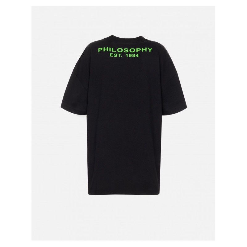 PHILOSOPHY di LORENZO SERAFINI - Organic Jersey SMILEY T-Shirt - Black