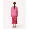 RED VALENTINO - Crepe de Chine Heart Patterned Skirt - Bubble Pink