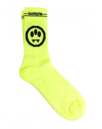 BARROW - Ribbed socks with logo - Fluo Yellow