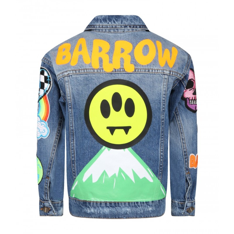BARROW - Light blue jacket for kids with logo - Denim
