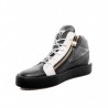 GIUSEPPE ZANOTTI - Sneakers alte effetto glossy con lacci bianchi - Nero