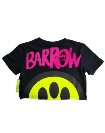 BARROW KIDS - T-Shirt Cropped con Logo - Nero
