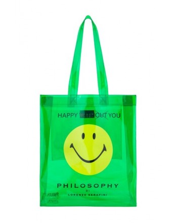 PHILOSOPHY di LORENZO SERAFINI - PHILOSOPHY X SMILEY Tote Bag - Green
