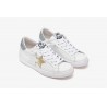2 STAR- Leather sneakers 2SD3411-108-B - White / Gold / Silver