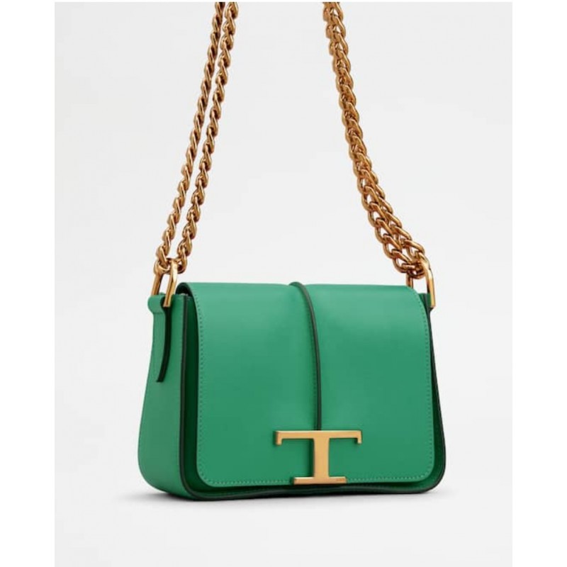 TOD'S - TIMELESS Leather Shoulder Bag - Green