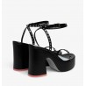CHIARA FERRAGNI - Platform leather sandals with Stars - Black