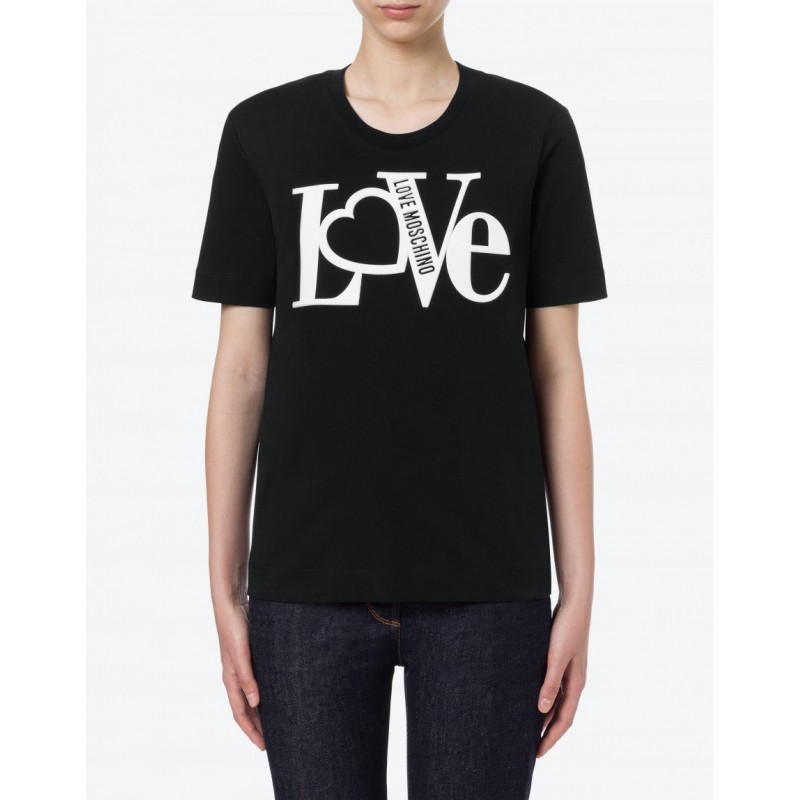 LOVE MOSCHINO - T-Shirt Gummy Logo - Nero