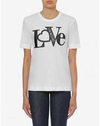 LOVE MOSCHINO - T-Shirt Gummy Logo - Bianco