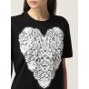 LOVE MOSCHINO - Lace Heart T-Shirt - Black