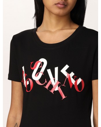 LOVE MOSCHINO - Hanging  Logo T-Shirt - Black