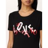 LOVE MOSCHINO - T-Shirt Logo Appeso - Nero