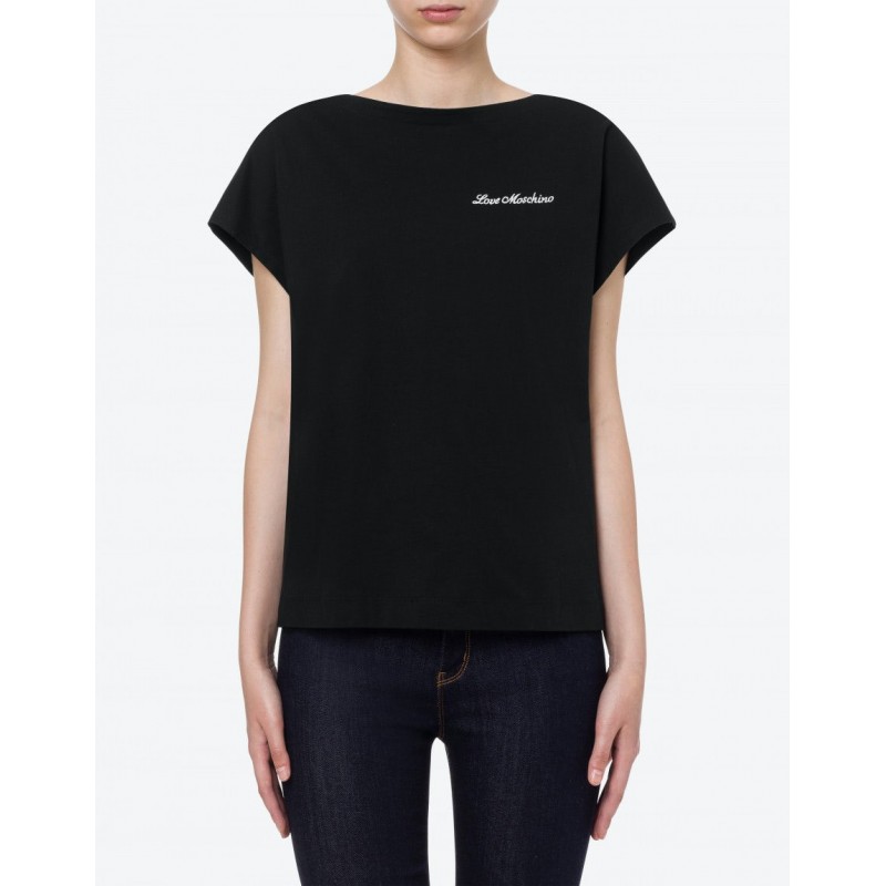 LOVE MOSCHINO - Backside Patch Heart T-Shirt - Black