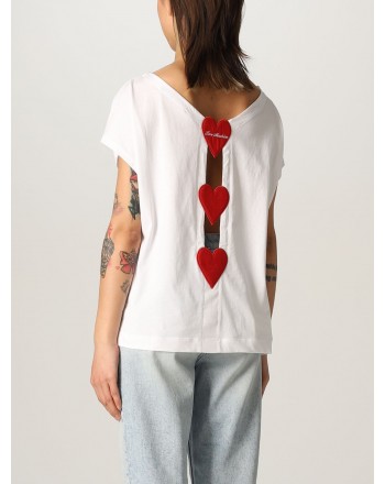 LOVE MOSCHINO - T-Shirt CuorI Patch Posteriori - Bianco