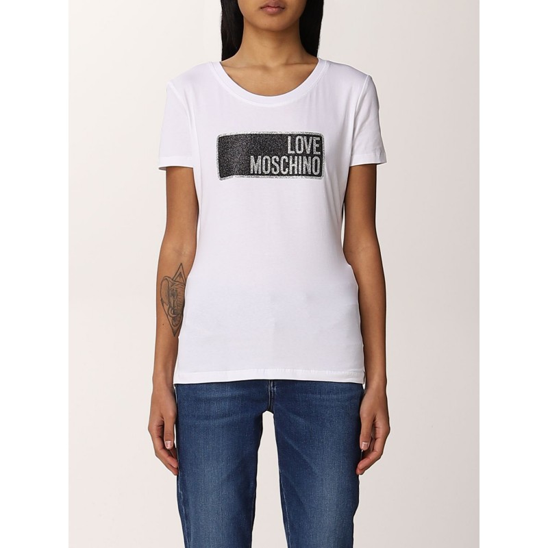 LOVE MOSCHINO - Tag Logo T-Shirt - White