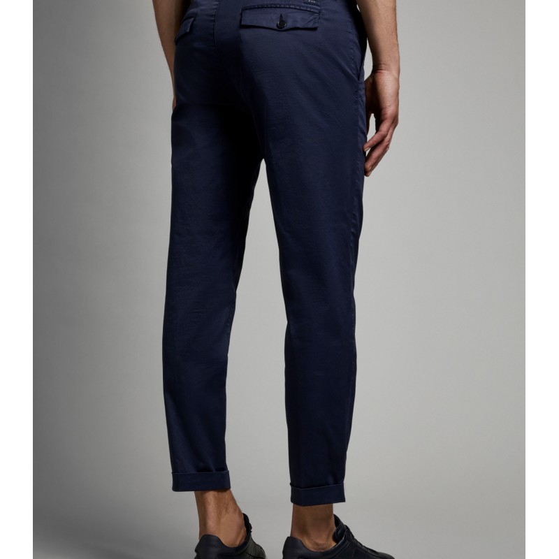 FAY - Chino Trousers With Turn-up NTM8644189TGURU810 - Dark Blue