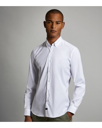 FAY - Button Down Stretch Shirt NCMA144258SORMB001 - White