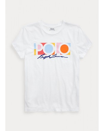 POLO RALPH LAUREN  - Colourful Logo T-Shirt - White