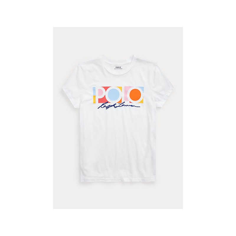 POLO RALPH LAUREN - T-Shirt Logo Colorato - Bianco