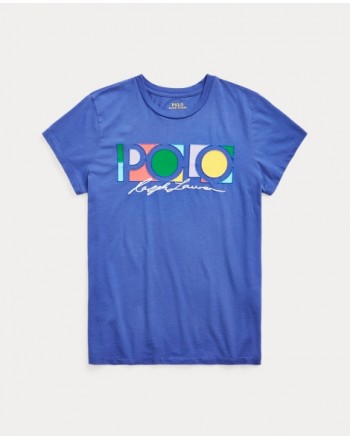 POLO RALPH LAUREN  - Colourful Logo T-Shirt -Liberty Blue