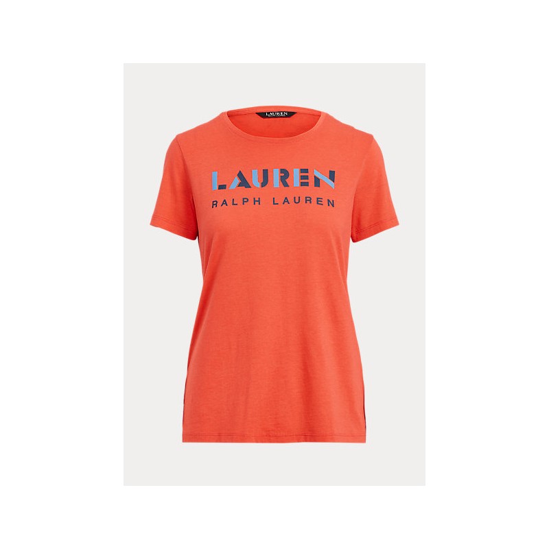 LAUREN  RALPH LAUREN - T-Shirt Logo Geometrico - Arancio