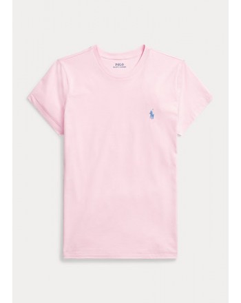 POLO RALPH LAUREN - T-Shirt in Cotone  con Logo- Carmel Pink
