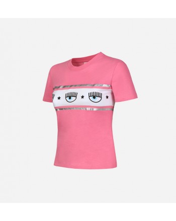CHIARA FERRAGNI - MAXILOGOMANIA  T-Shirt - Sachet Pink