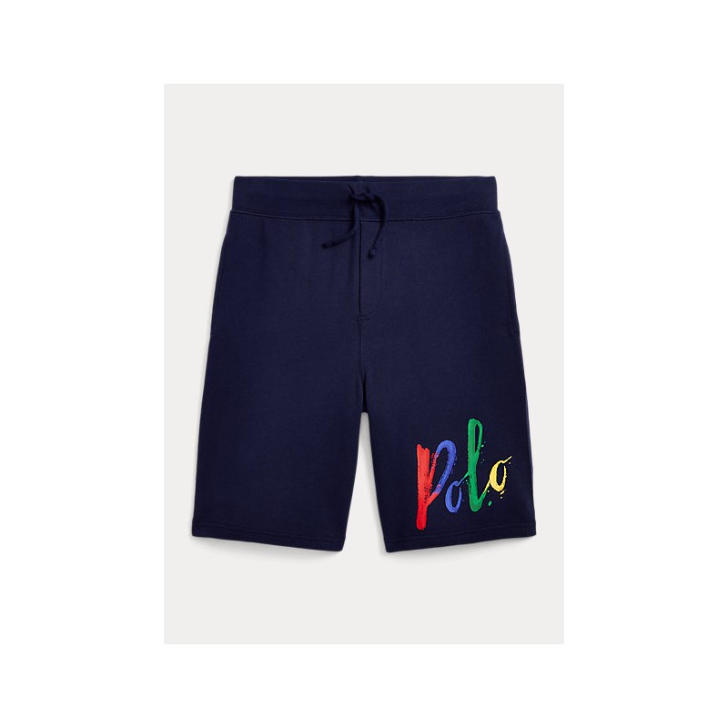 POLO RALPH LAUREN KIDS - Spa terry shorts with logo - Navy blue
