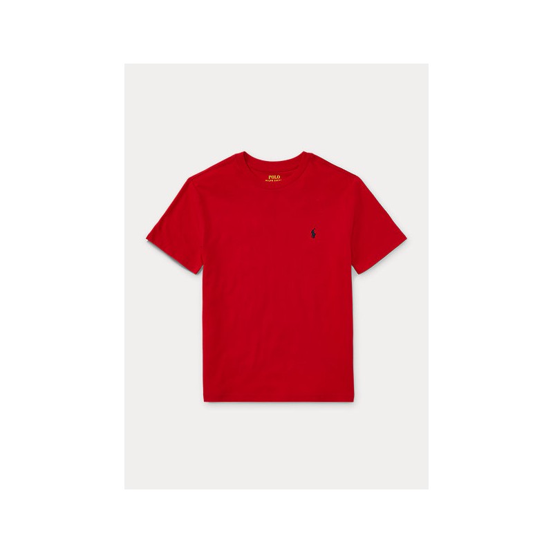 POLO RALPH LAUREN KIDS - T-Shirt girocollo in jersey di cotone - Rosso