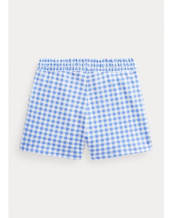 POLO RALPH LAUREN KIDS - Vichy shorts in stretch piquet - Blue / White