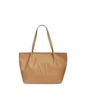 MAX MARA - SHOP Monogram Leather Shopper - Biscuit