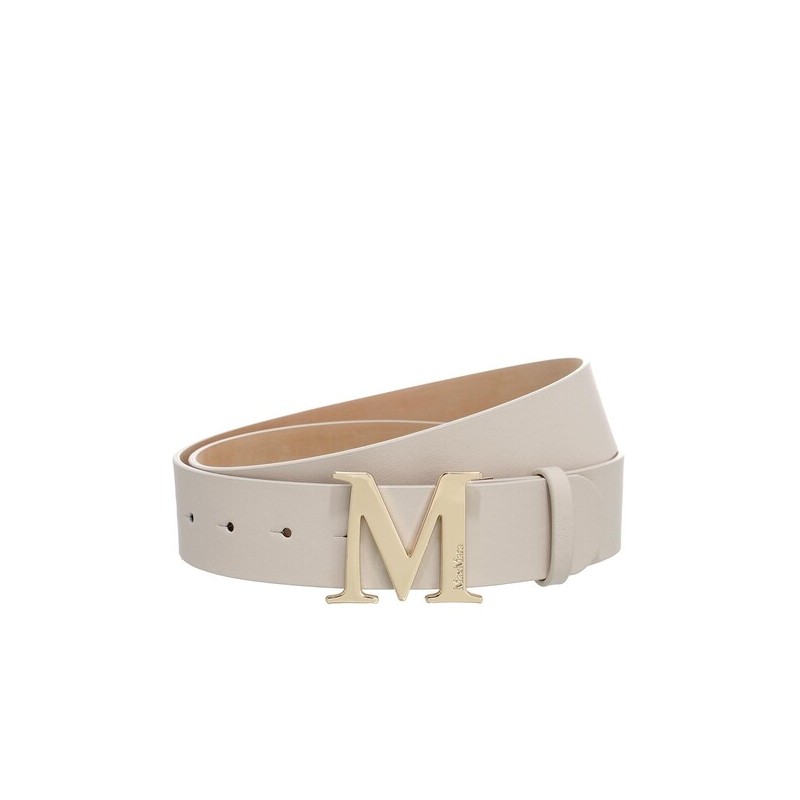 MAX MARA - EMME Leather Belt - Chalk