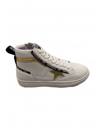 EMANUELLE VEE - sneakers allacciata con fondo basso - Bianco/Oro