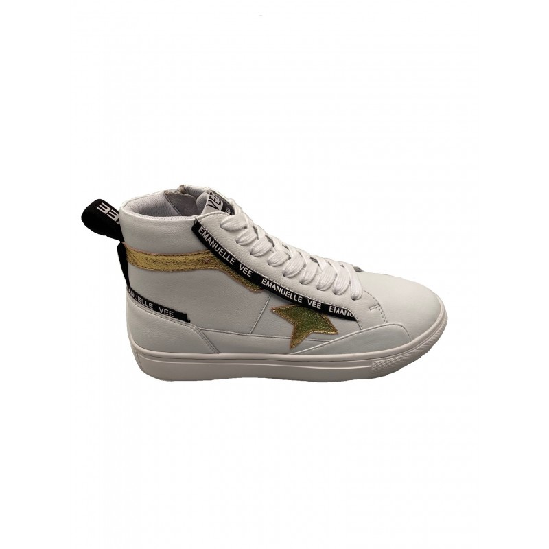 EMANUELLE VEE - laced sneakers with low bottom - White / Gold
