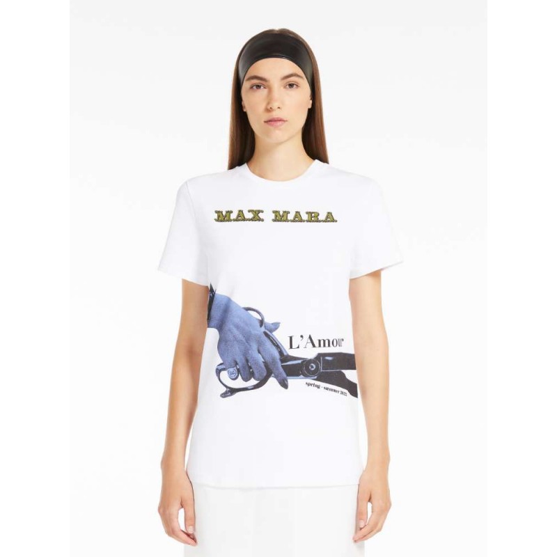 MAX MARA - T-Shirt in Cotone VEGGIA - Bianco