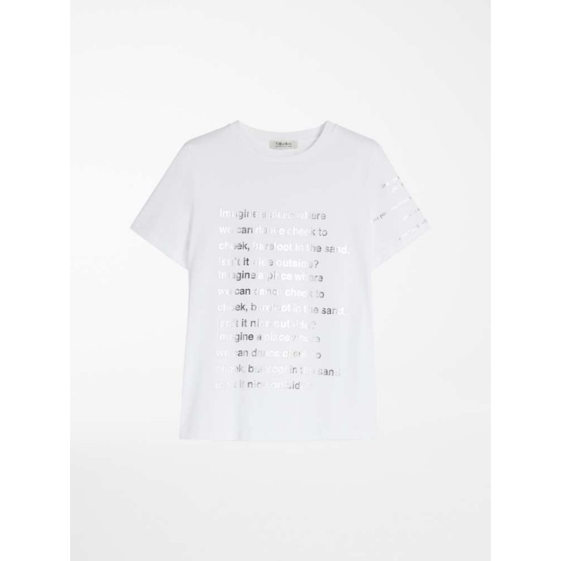 S MAX MARA - T-Shirt in Cotone GIGA - Bianco Scritte