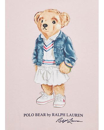 POLO RALPH LAUREN KIDS - felpa orso - rosa