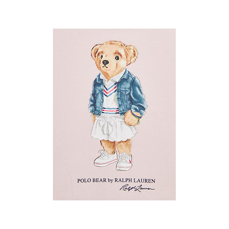 POLO RALPH LAUREN KIDS - felpa orso - rosa