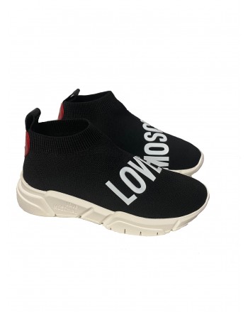 LOVE MOSCHINO - Sneakers a calzino logato - Nero